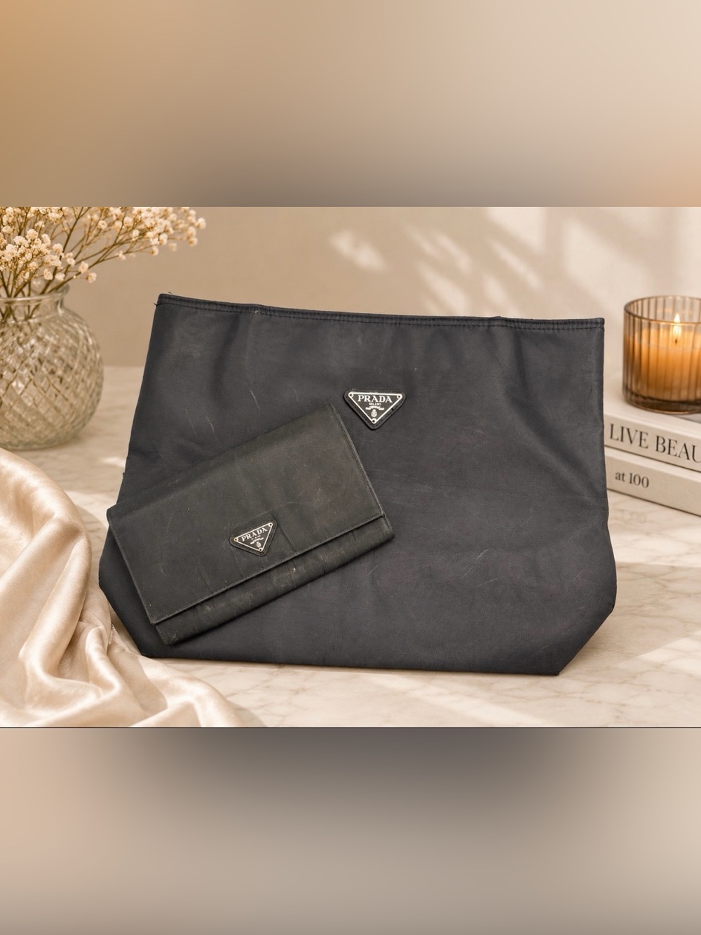 Prada Black Nylon Tote and Wallet Duo - PROJECT